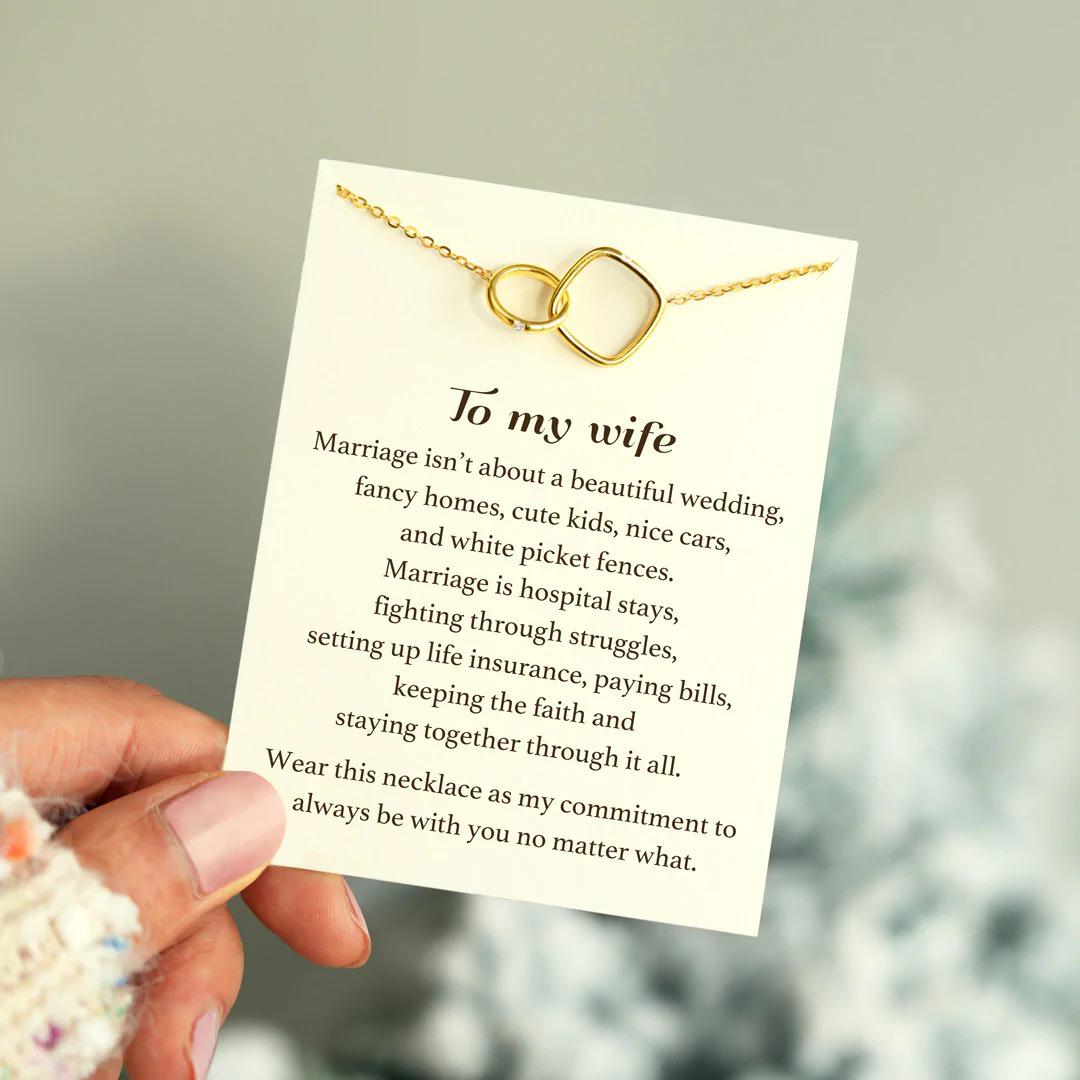 S925 Sterling Silver Interlocking Square & Round Rings Necklace - Stylish European & American Clavicle Chain for Women 925 Silver