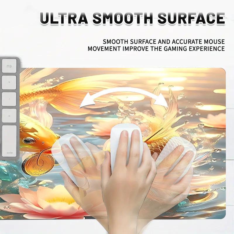 1PC Fish Money Oversized Mouse Pad - Non-Slip Rubber Base Perfect for Office School Esports Home Decor Desk Mat 241A