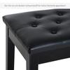Sgabello per Pianoforte Imbottito in Ecopelle, Sgabello da Trucco, Panca, Seduta per Toeletta con Contenitore 76x36x50cm, Nero
