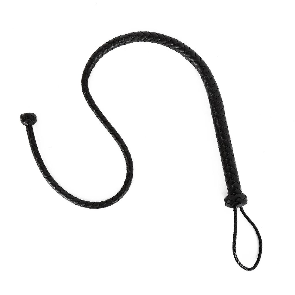 124CM Fetish Black PU Leather Whip Flogger Handle Spanking Paddle Knout Flirt BDSM Adult Game Erotic Sex Toys For Women Couples