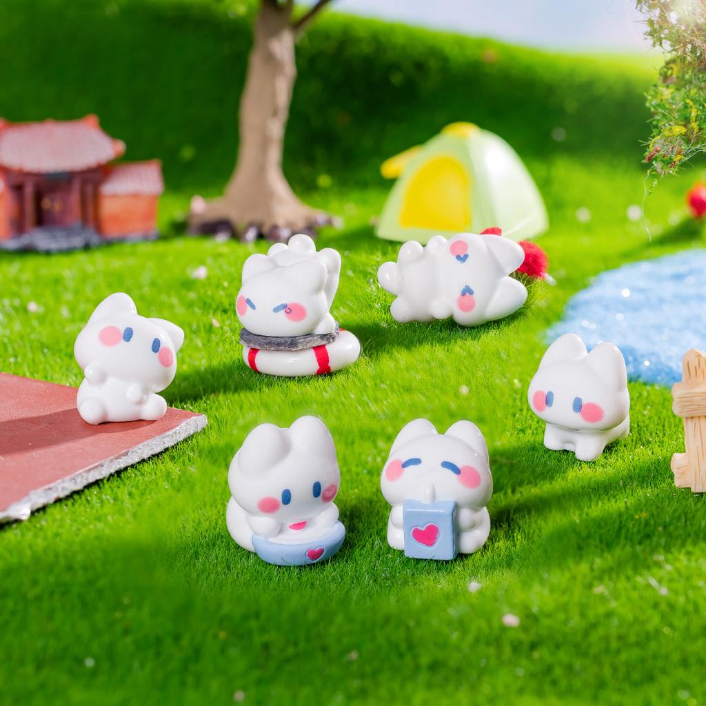 6Pcs/Set Cute Resin Cat DIY Brooch Hairpin Jewelry Handmade Accessory 2-3.2cm Model Kawaii Water Cup Resin Accessories