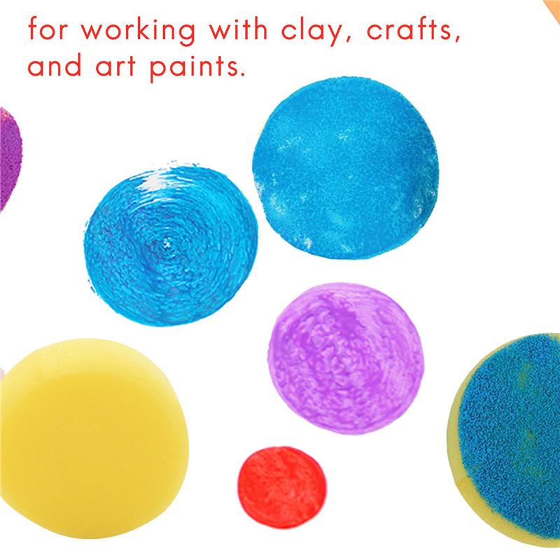 

60Pcs Round Synthetic Artist Paint Sponge Craft Sponges For Painting Pottery Watercolor Art Sponges Yellow 2.75Inch-B61B жовтий