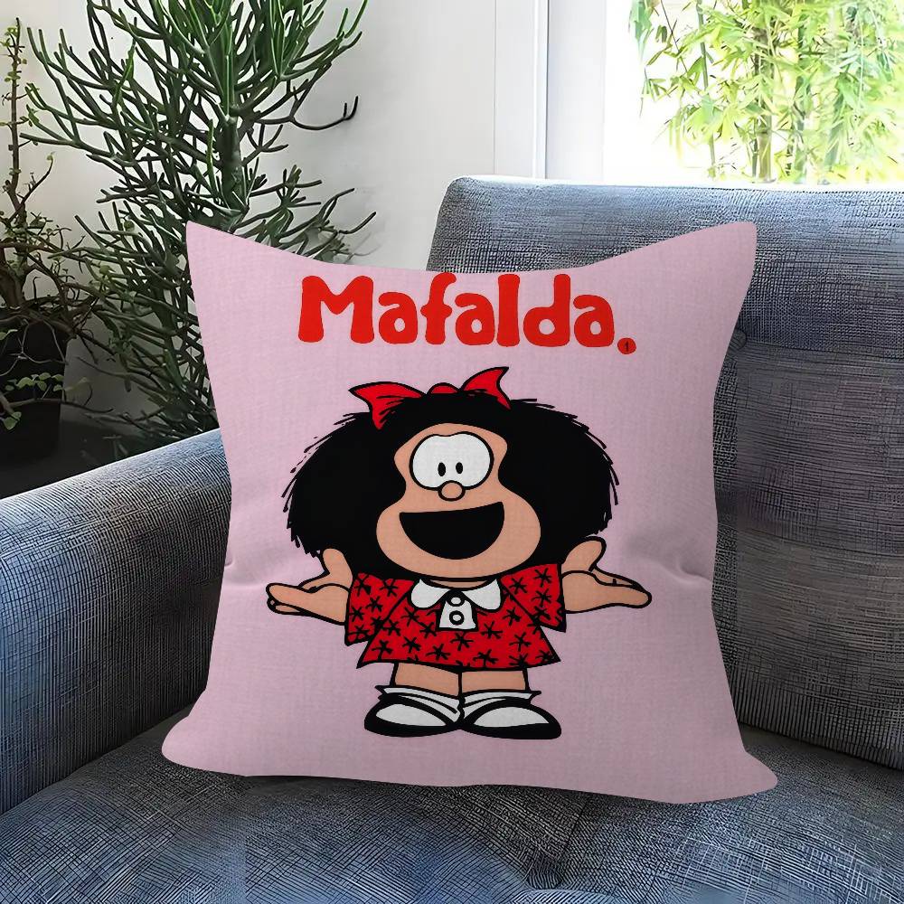 Pillow Cushion Cover Pillowcase Living Room Sofa Home Decor Customized Cartoon Cute Mafalda