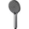 Black Lotus High-Pressure Shower Head with Five Functions and Large Panel