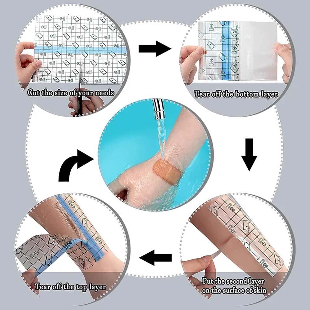 1pcs Waterproof PU Membrane Dressing Tape – Transparent Wound Patch for Swimming, Bathing, and Showers