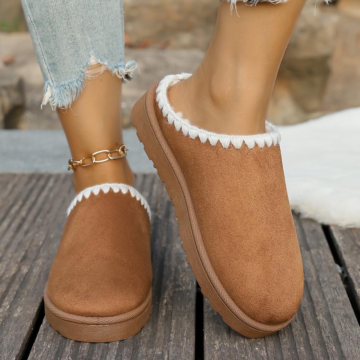 

Мода 2025 Зимние теплые пушистые женские тапочки мягкая подошва нескользящие толстые плюшевые сабо женские Повседневные Платформа Домашние комнатные туфли шлепанцы 43 оранжевый