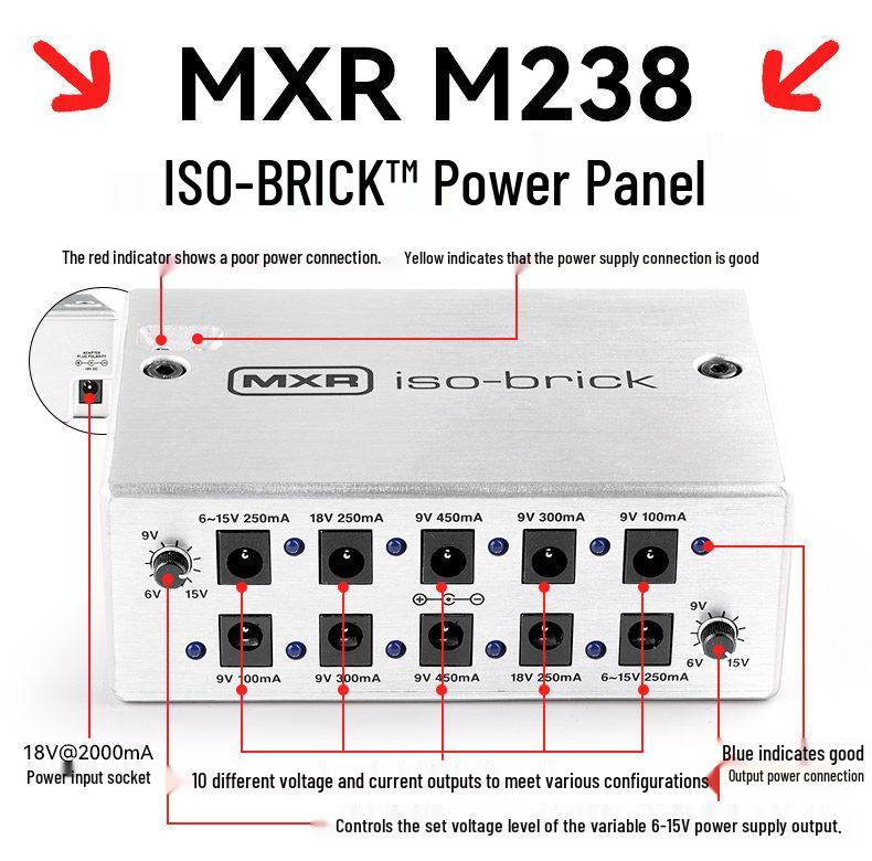 Dunlop Electric Guitar Pedal Power Supply MXR M237/238/239 with 9V Noise Gate Circuit