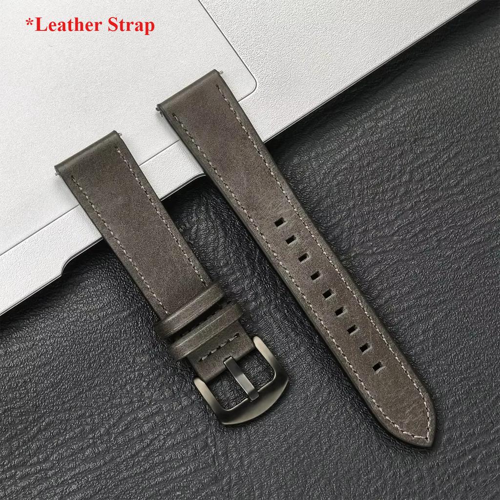 20mm 22mm Leather Strap for Samsung Galaxy Watch 7 6 5 4 40 44mm Gear Band Vintage Bracelet for Xiaomi Redmi Watch 5 Lite/Active
