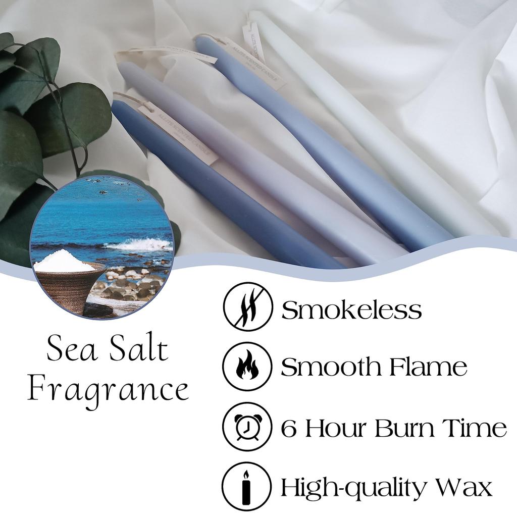 10 Inch Scented Taper Aromatherapy Popular Candles for Home Candles, Candles, Candles, Weddings, Anniversaries, Decor, 4-Pack (Gradient Blue)