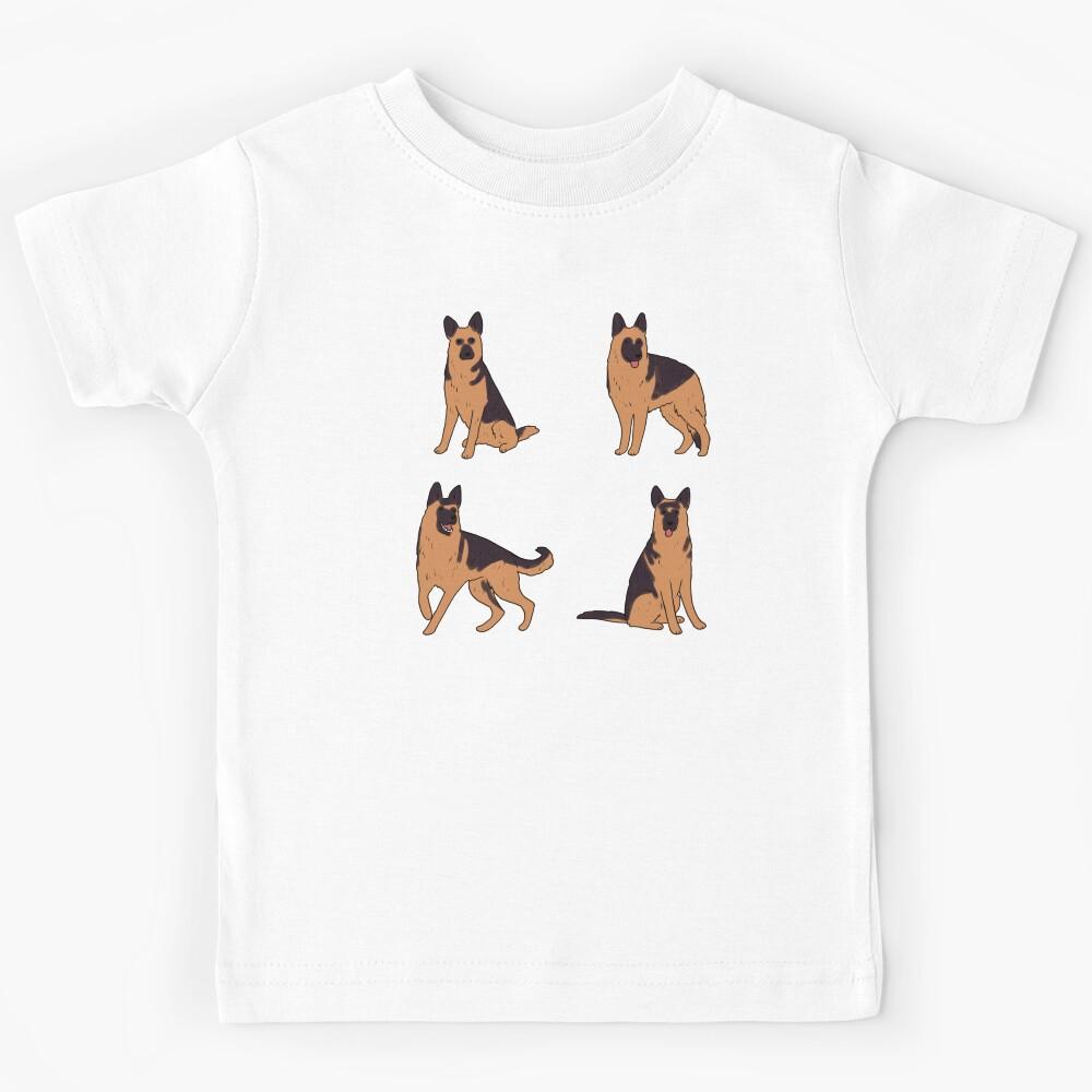 german shepherd drawing pack Kids T-Shirt 150