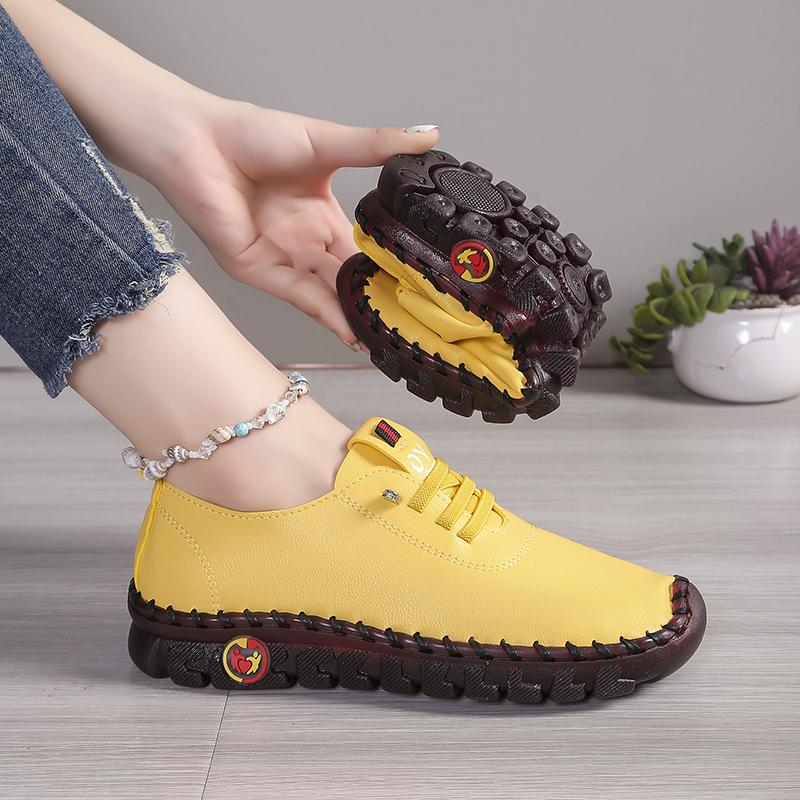Zapatillas de Moda para Mujer Primavera Verano Nuevas Zapatillas Romanas de Suela Blanda Transpirables para Mujer Costuras Retro Suela de Magdalenas Tallas Grandes Zapatos para Mujer