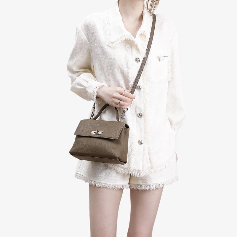 Niche 2025 New Kelly Bag Single Shoulder Premium Oblique Span Bag First Layer Cowhide Handbag Soft Leather Versatile Women's Bag