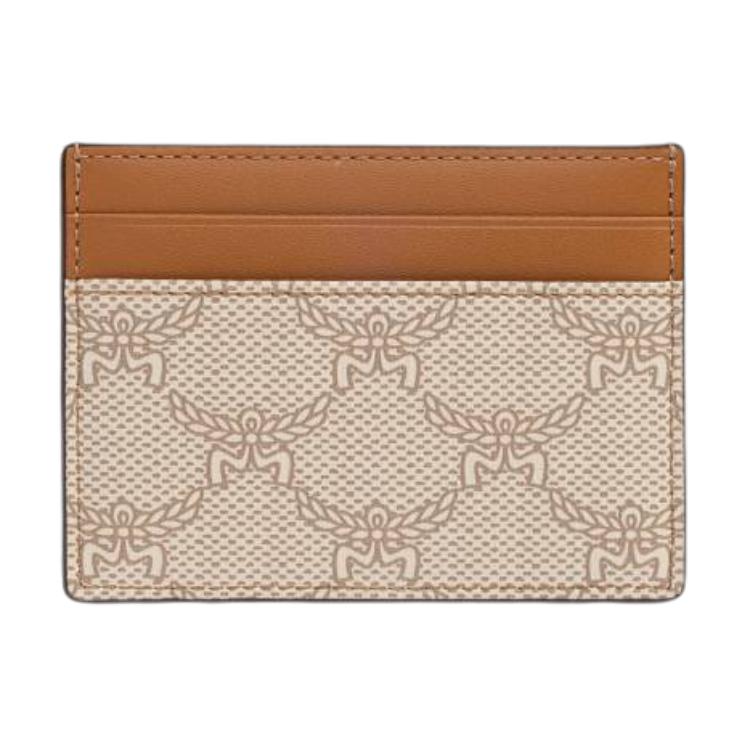 MCM Logo Cotton Card Holder Women Accessories Light-Brown MYAEAAC020I9
