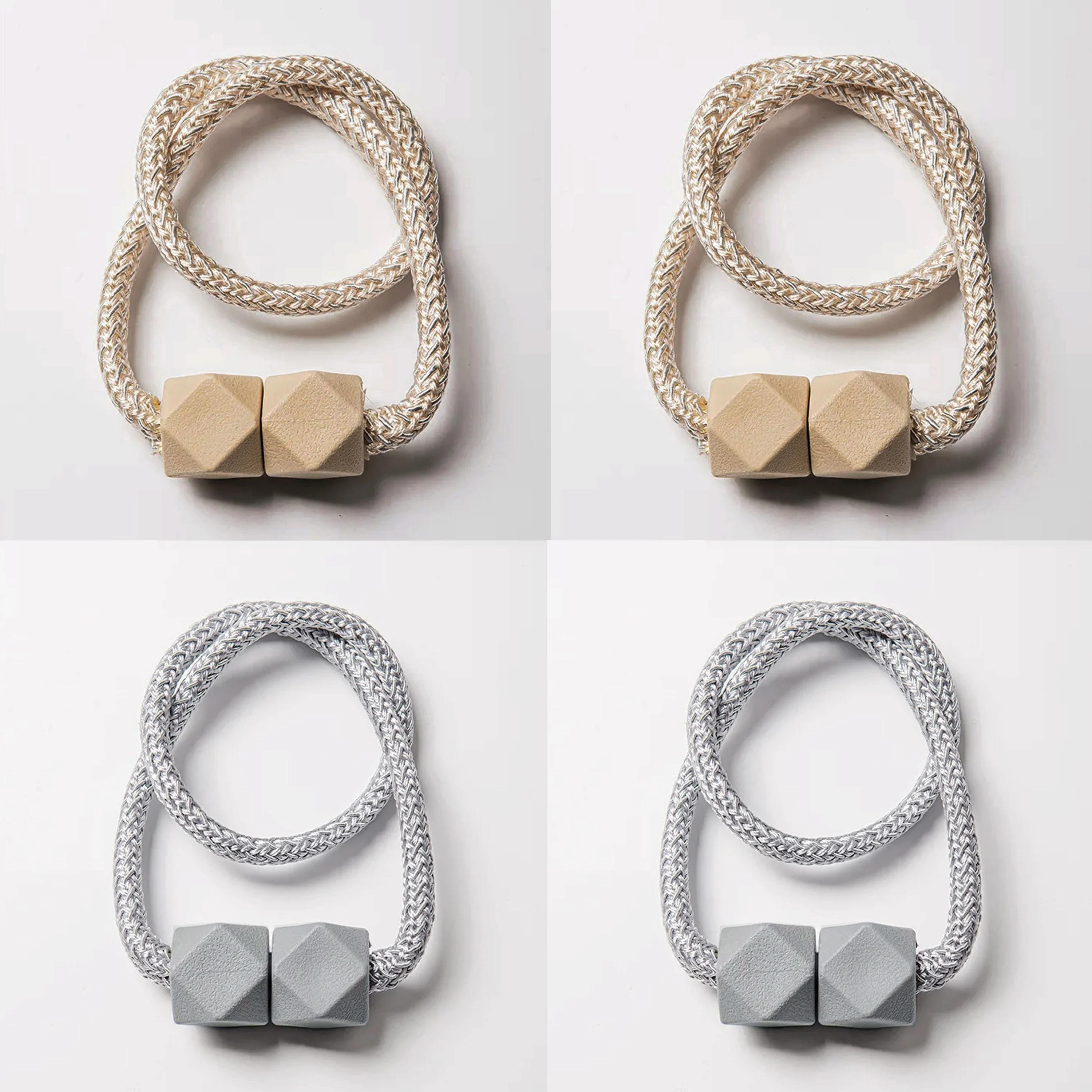 

4 шт. Подхваты для штор с сильным магнитом, толстая веревка, дизайн для спальни, гостиной, кухни, прочный пластиковый аксессуар для домашнего декора