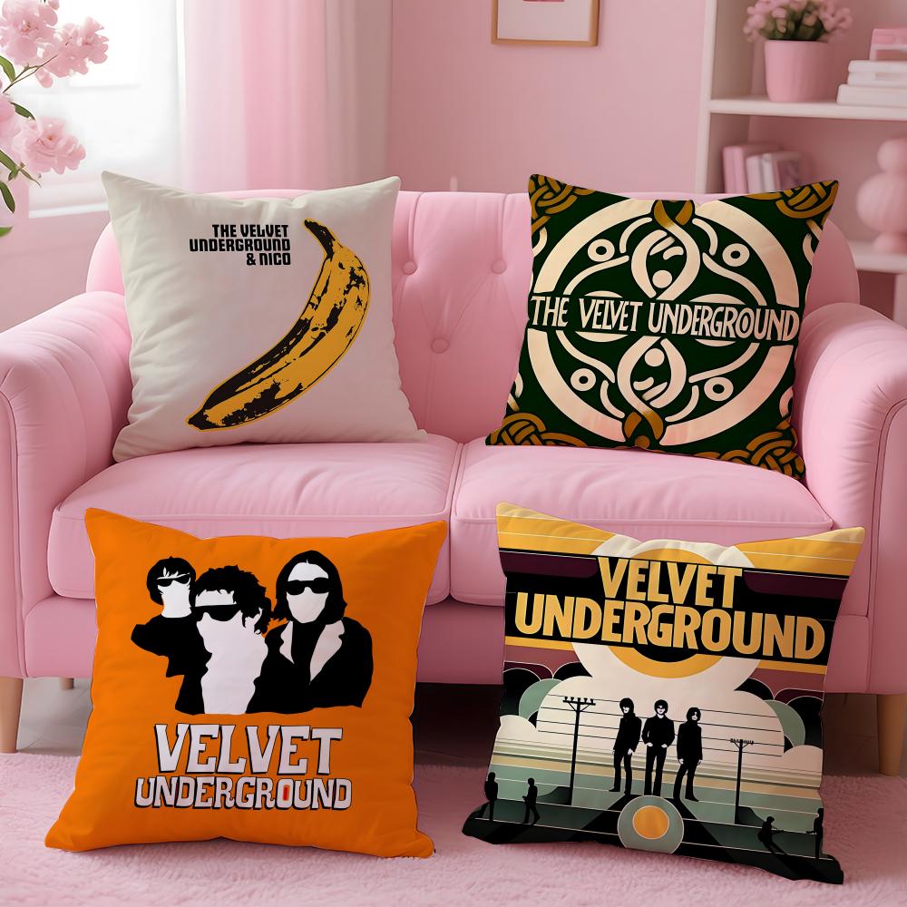 Rock The Velvet Underground Cushion Cover Cushion Cover Set 4Pcs 50X50 45X45 40X40 Pillowcase Decorative Sofa Home Decor