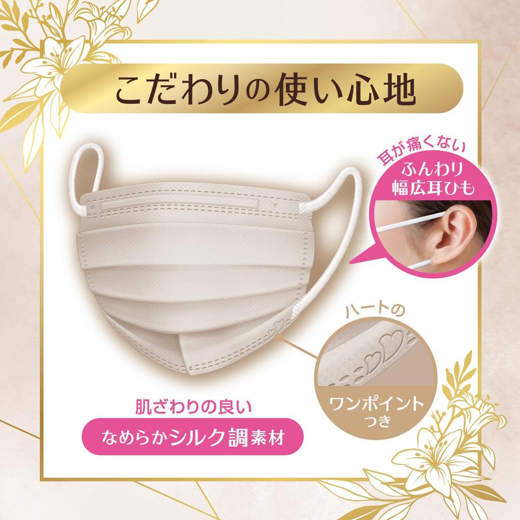 Hakugen Erde Falten Regular Milchtee 20 JIS-Standard Breite Ohrschleifen für Make-up B-Stil Masken, Größe, Beige, Masken, Konform, Komfort, Widerstandsfähig,