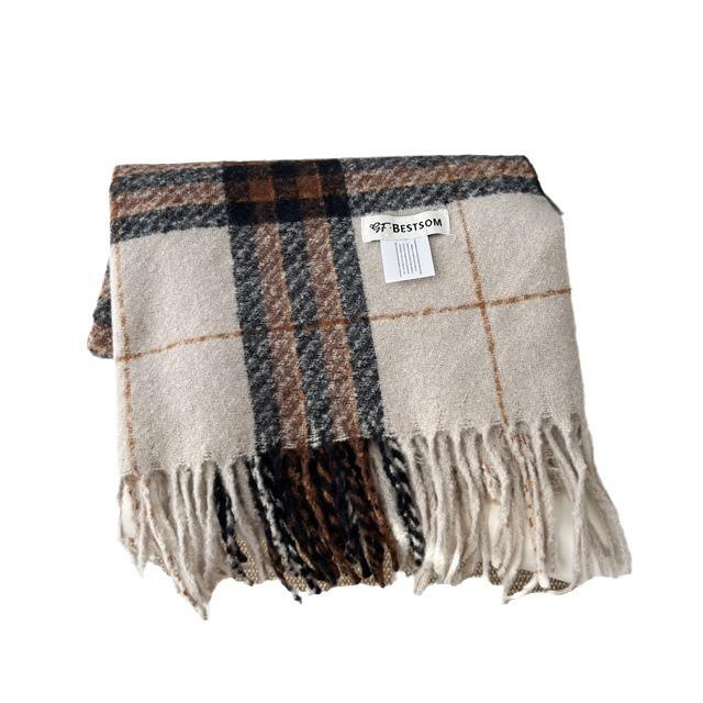 Red Plaid Scarf for Girls New Winter Scarf Warm Thick Shawl Versatile Christmas Gift To Protect Against Cold Waves