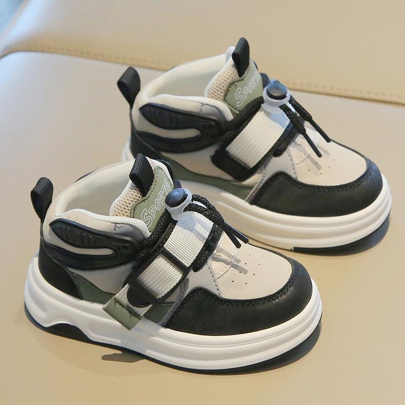 Children's sports shoes 2025 spring and autumn boys' casual board shoes high-top girls' bread shoes dopamine baby dad shoes