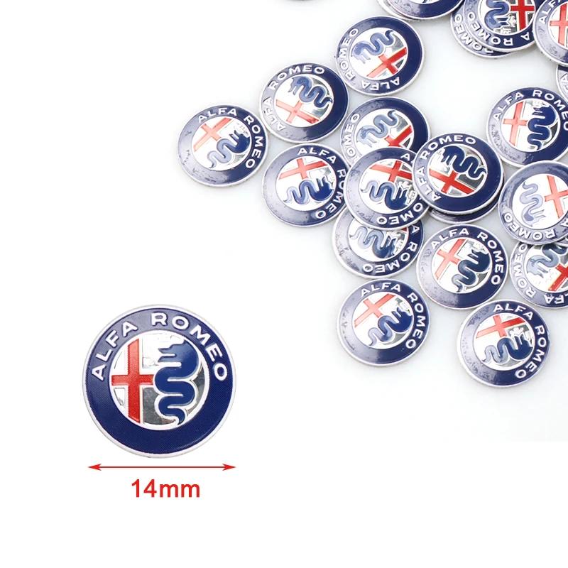 Car Stickers For Alfa Romeo 5/10PCS 14mm Car Remote Key Sticker Aluminum Badge For Alfa Romeo 159 Sportwagon Giulietta Mito 147