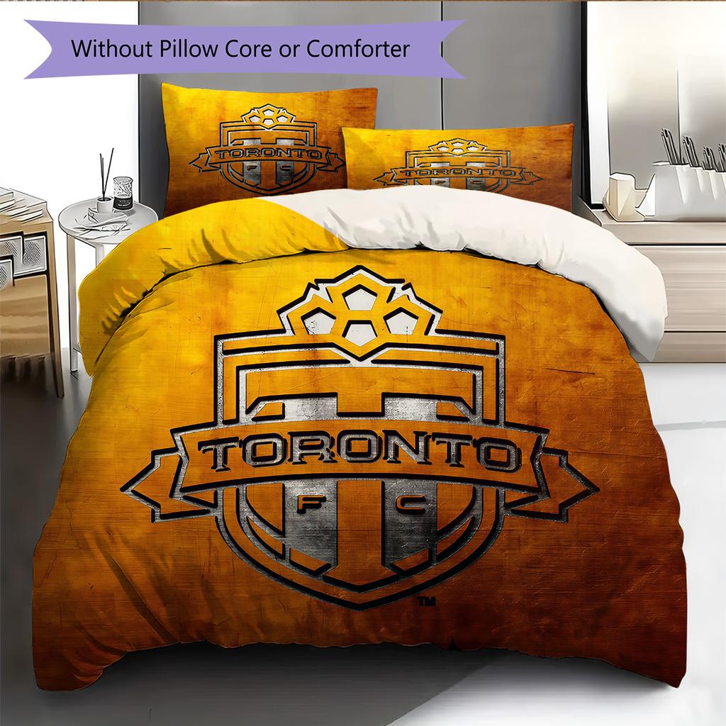 Toronto FC Pattern Bedding Quilt Set Home Decoration Gift (1 * duvet cover + 2 * pillowcase without core)