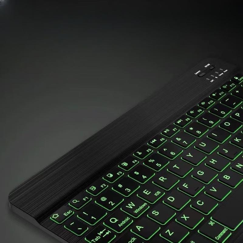 OLOEY 10palcová přenosná bezdrátová Bluetooth klávesnice s RGB podsvícením