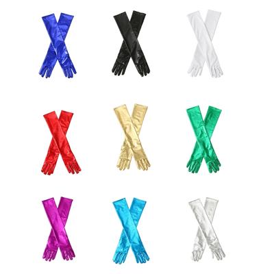 Metallic Gloves for Women and Girls In Theme Party Comfortable To Wear Elastic Nightclub Stretchy Gloves Summer