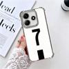 FootBall Number 7 10 19 Plating Phone Case For Xiaomi Redmi Note 14 15 Pro Plus 13 12 11 11S 11T 10 9S 9 5G Anti-Fall Airabag Co