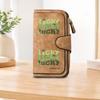 LUCKY printed long zipper wallet, large-capacity card holder, unisex clutch bag, stylish zippered coin purse, suitable for daily use, a great gift