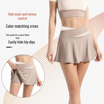 Nuodingxiu Faux 2-in-1 Colorblock Sport Yoga Rockshorts