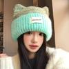 Windproof Knitted Beanie Warm Winter Cap Cute Cat Ear Hat  Cold Weather