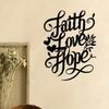 Metal Wall Art Faith Love Hope Black Floral Iron Gift Home Decor