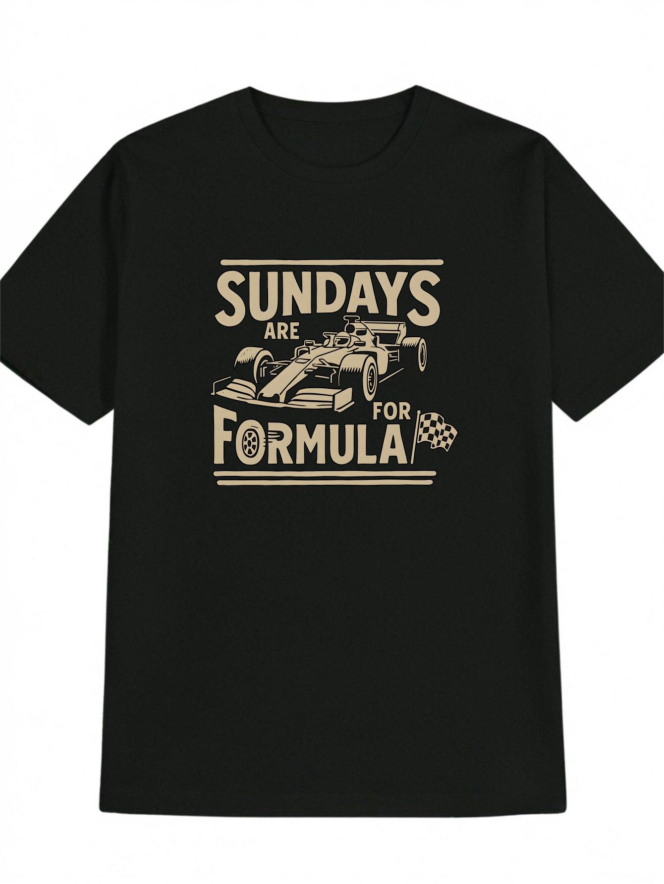 Casual Racing Sundays Graphic T-shirt - Bold Formula Car Design XXL
