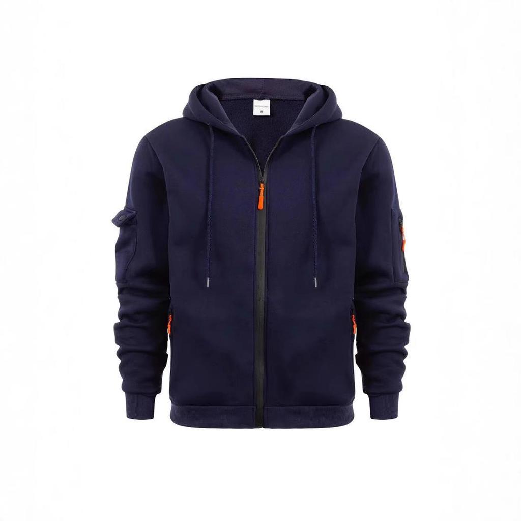 Men's Multi-Pocket Plus Size Cardigan Hoodie - Spring/Autumn Casual Sports Jacket