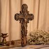Vintage Hand Carving Jesus Christ Crucified Wooden Cross, Wall Cross, Catholic Statue, Religious  Figure Home Decoration