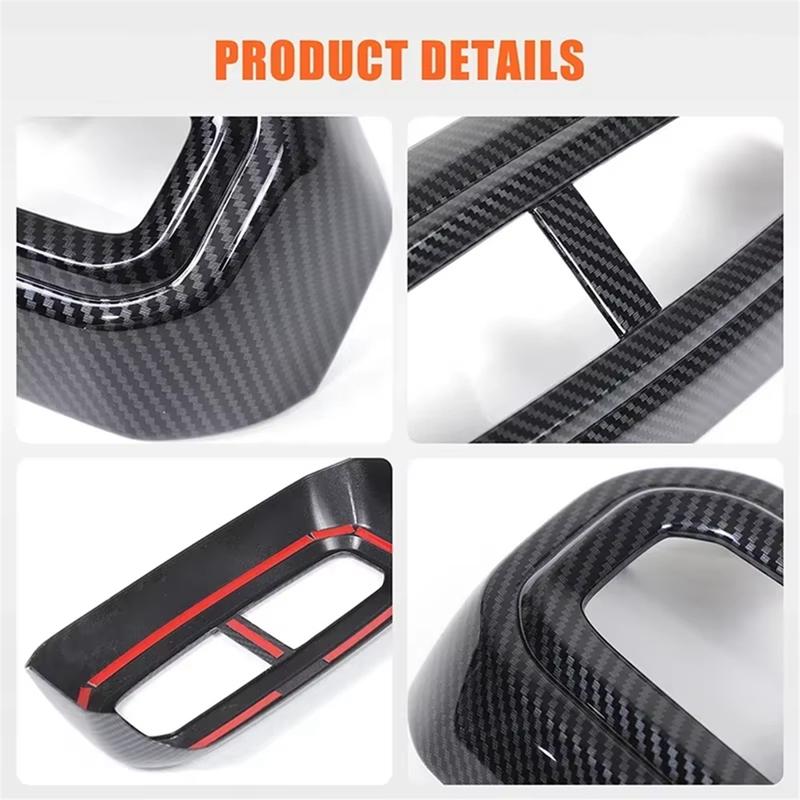 A87Q-For Honda Pilot  2024 ABS Carbon Fiber Car Rear Air Vent Outlet Frame Cover Trim Sticker Accessories