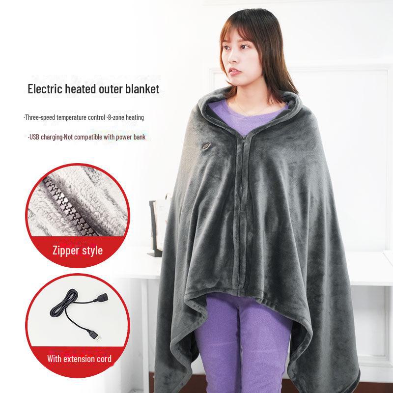 Multifunksjonelt USB-varmeteppe og sjal for kontoret