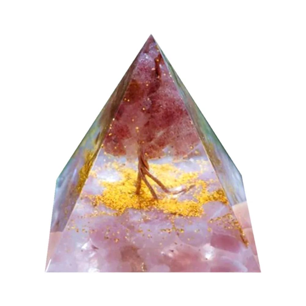 Handmade Orgone Pyramid Natural Crystal Reiki Chakra Orgonite Energy Generator Jewelry Home Office Decoration Gift