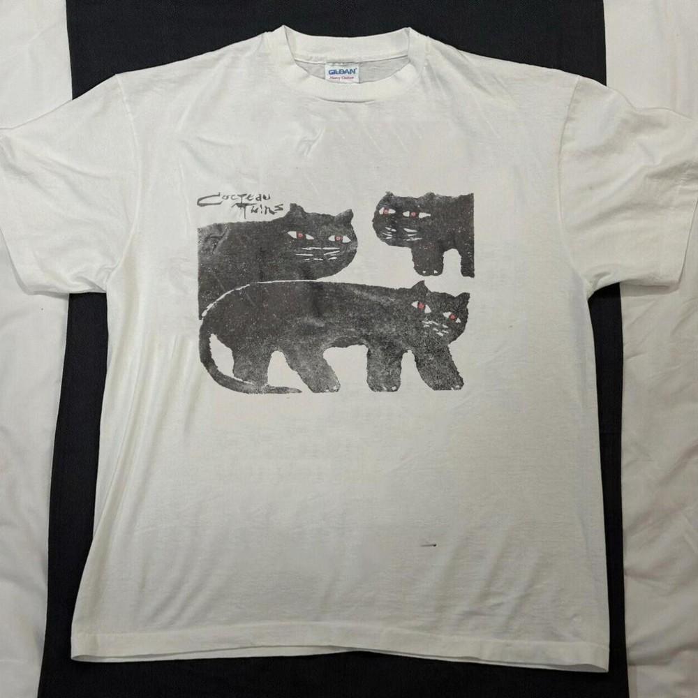 90s Cocteau Twins TShirt White Short Sleeve tee Rare Design tee NH24611 Unisex T-Shirt L