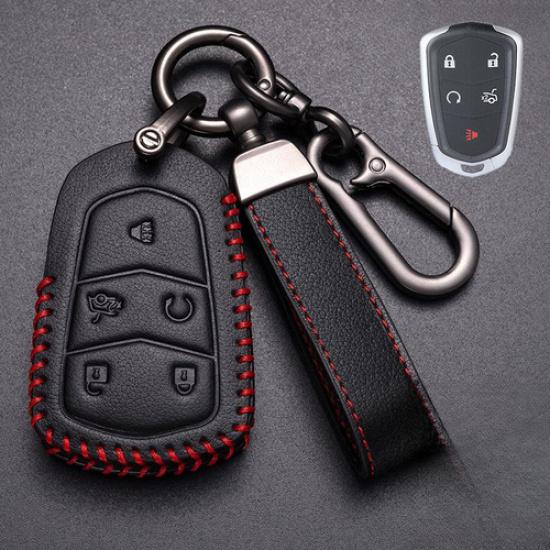 Genuine Leather Car Key Fob Case Cover For Cadillac Escalade ATS XTS CTS CT6 XT5