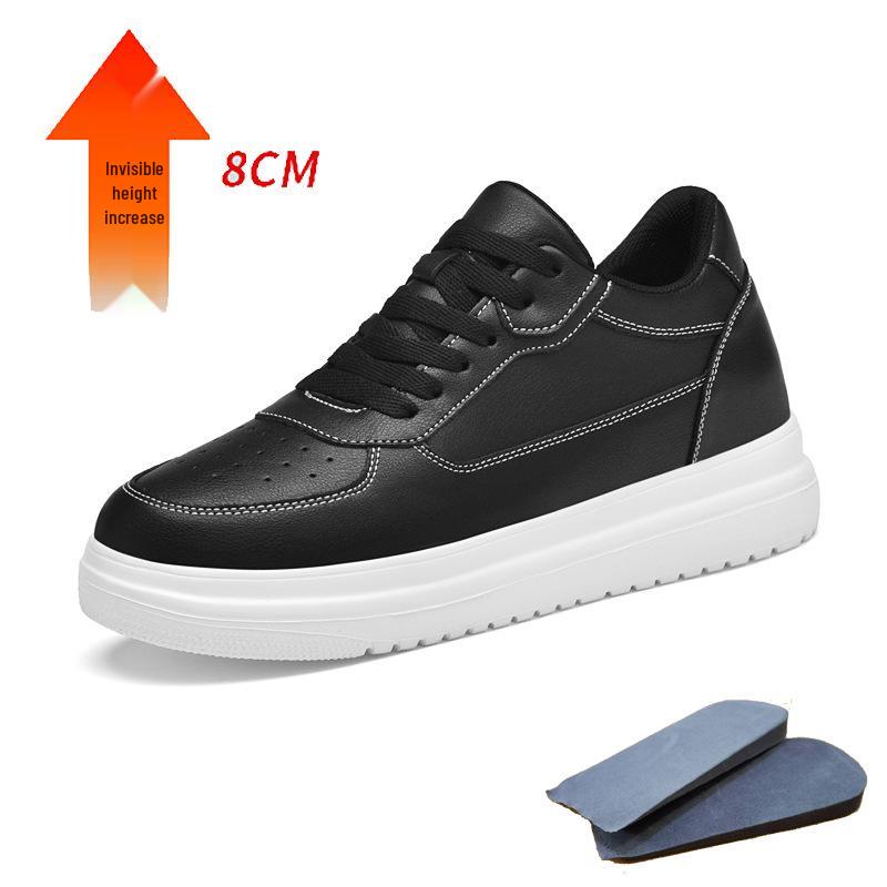 

Мужские повседневные низкие белые кроссовки из коровьей кожи с внутренней платформой 8 см 36