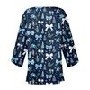 Women's Casual Fashion Caot Christmas Print Lightweight Medium Length Jacket Cardigan