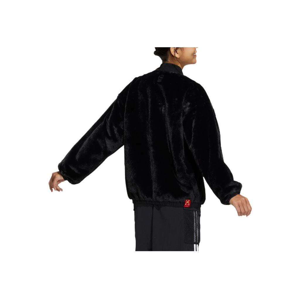 Adidas Neo Cartoon Pattern Patch Long Sleeve Jacket Women Outerwear Black IA6905