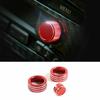 Fit For BMW 3-Series E90 2005-2012 Red Aluminum Console AC Knob Ring Cover Decor