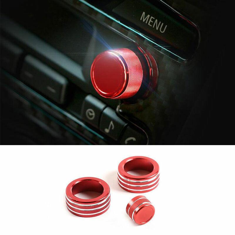 Подходит для BMW 3 серии E90 2005-2012 Красное Алюминиевое Кольцо-Декоратор Ручки Консоли AC