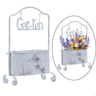 Ghiveci de flori din fier, decor de fermă cu mâner, găleată pentru flori pentru balcon, terasă