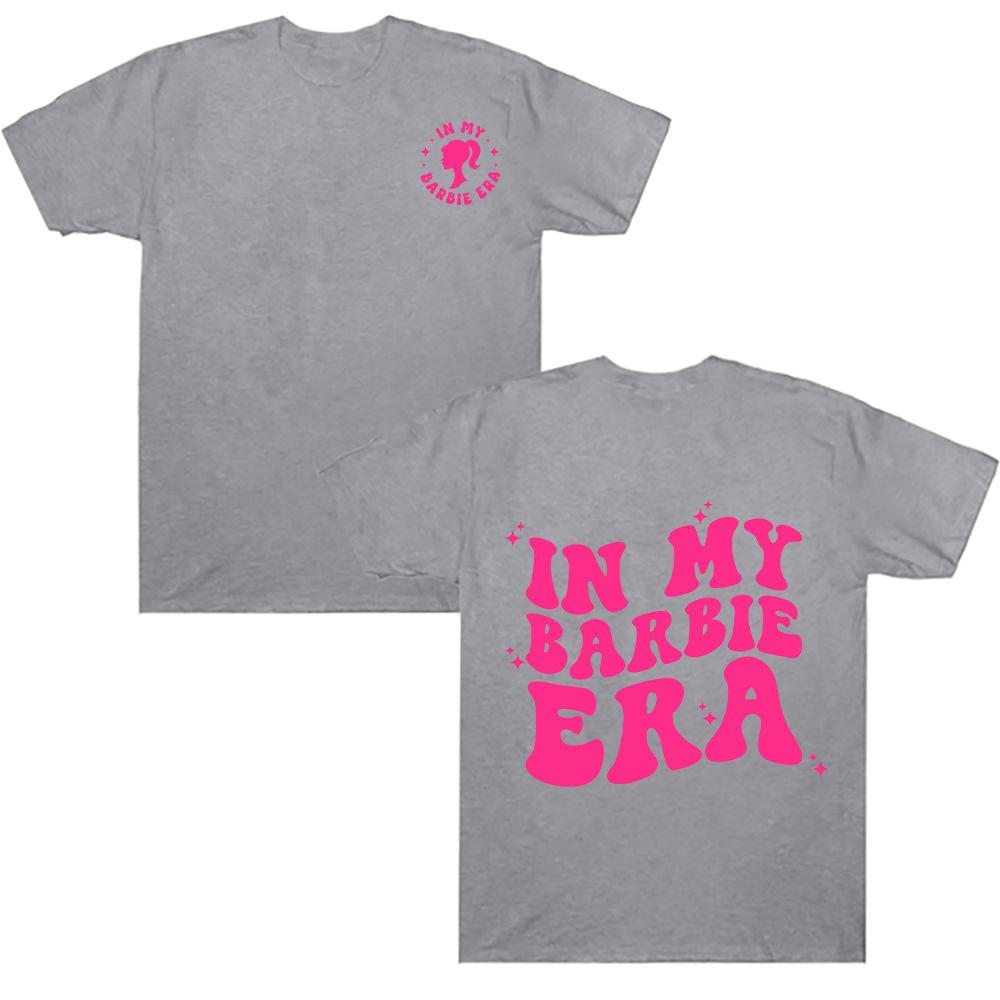 Бавовняні футболки Барбі з принтом «Моя ера Барбі», милі літні футболки для дівчат, жіночий топ з коротким рукавом, модний подарунок для жінок