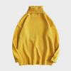 Men's Solid Color Slim Mid-Neck Sweater - Knitted Turtleneck for Autumn/Winter
