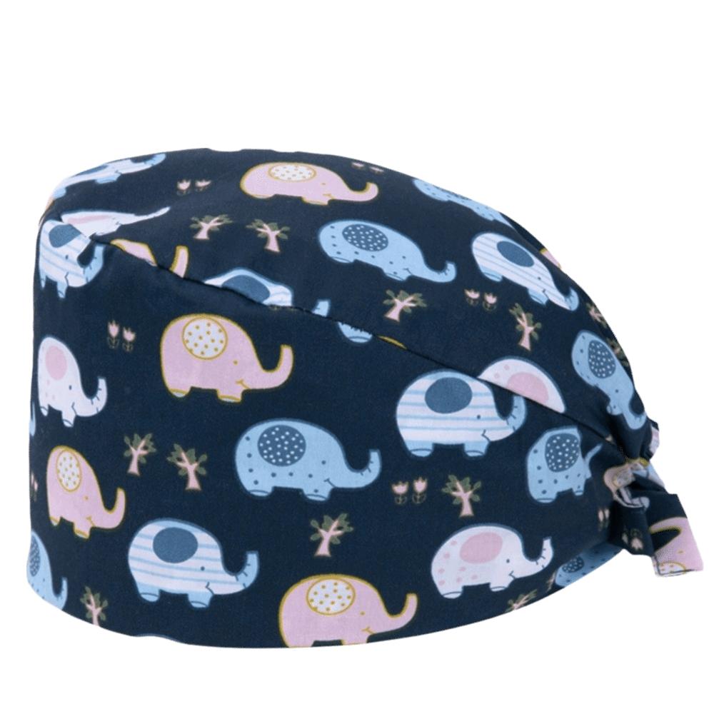 Unisex Cartoon Printing Scrub Cap Adjustable Buckle Print Design Lab Scrub Hat Breathable Soft Pure Healthcare Hats Pet Hospital