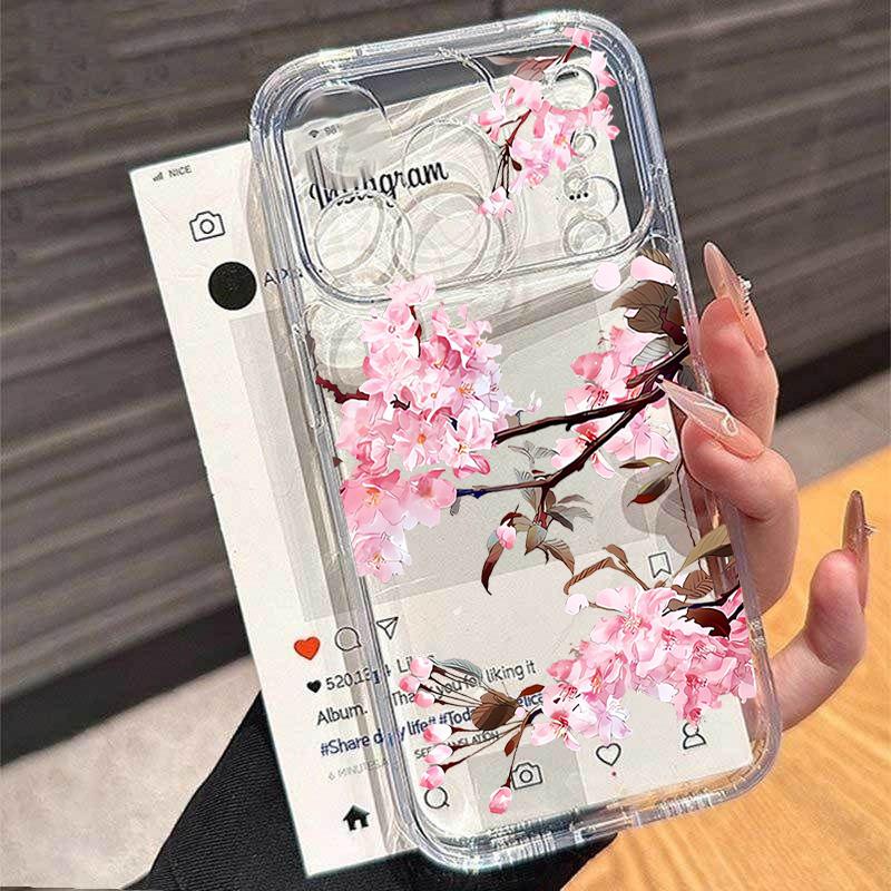 Pink Flower Daisy Clear Case For Samsung Galaxy A17 A16 A07 A06 A57 A55 A56 A36 A26 A54 A53 A35 A15 A34 A23 A14 A32 Phone Cases