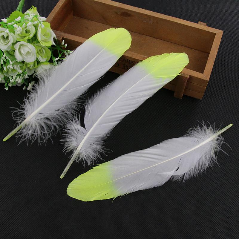 50Pcsdy Handmade Feather Two-Color Gradual Change Feather Jewelry Accessories Clothing Accessories Feather
